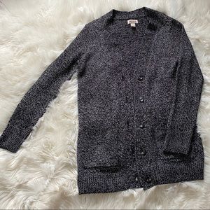 Mudd cardigan knit sweater black and white